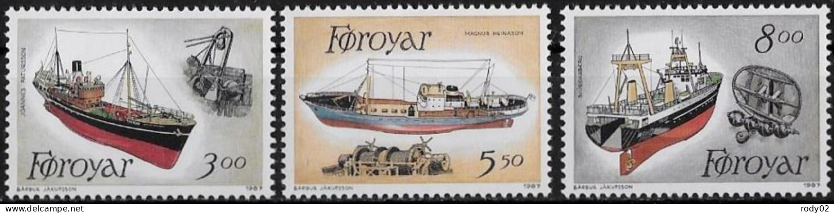 FEROE - PECHE - CHALUTIERS MODERNES - N° 145 A 147 - NEUF** MNH - Faroe Islands