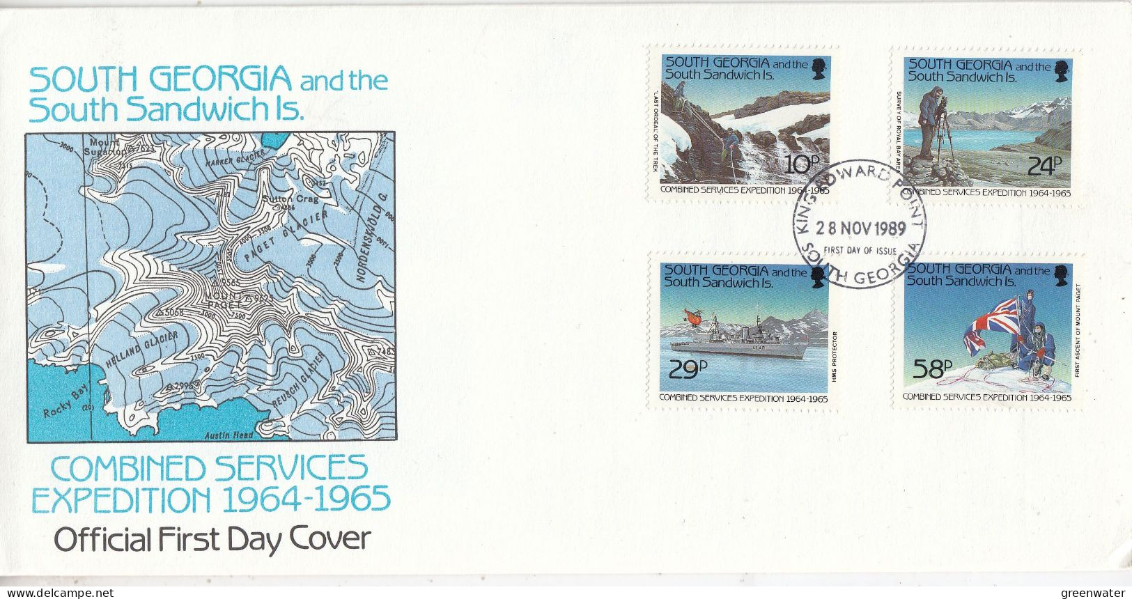 South Georgia 1989 Combined Services Expedition 4v FDC (GS207) - Géorgie Du Sud