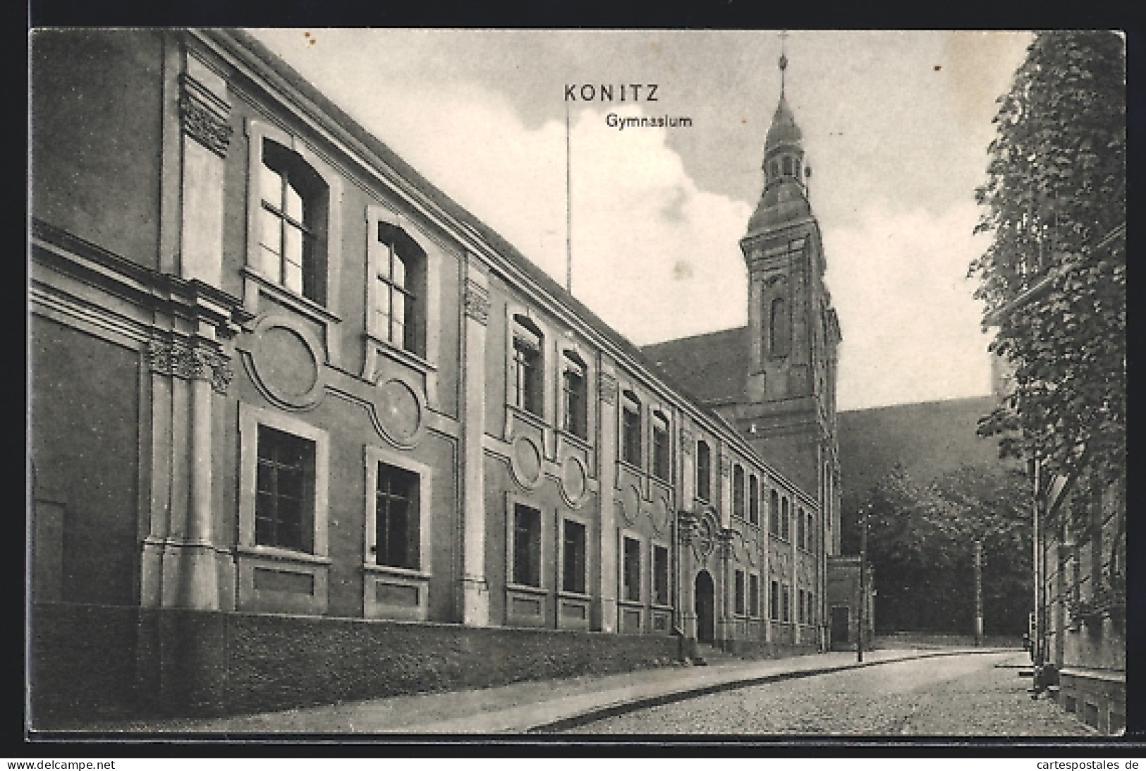 AK Konitz, Gymnasium Mit Strasse  - Westpreussen