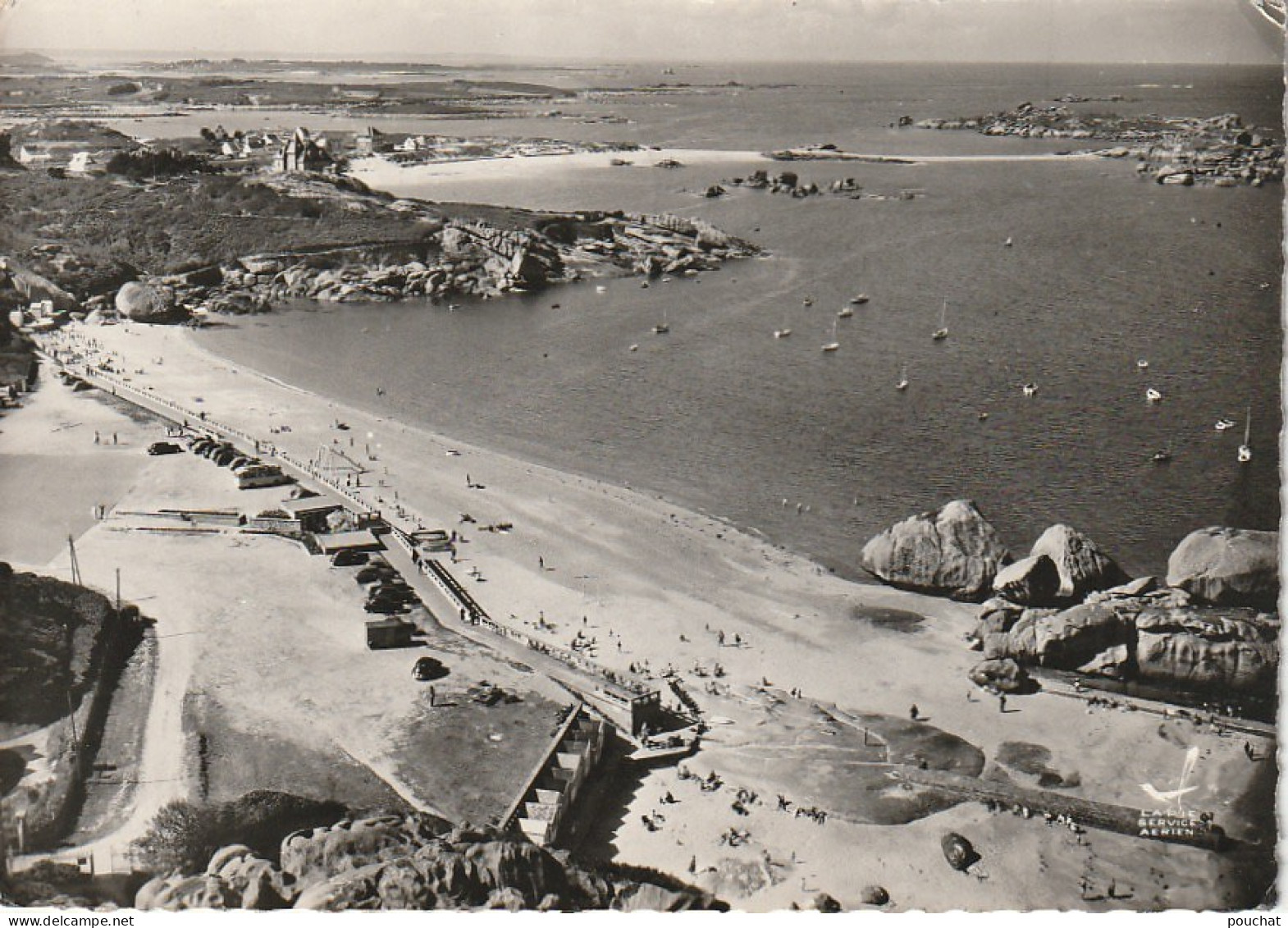 XXX -(22) TREGASTEL PLAGES - GRANDE PLAGE DE COZ PORS ET PLAGE DE LA GREVE BLANCHE - VUE AERIENNE  - 2 SCANS - Trégastel