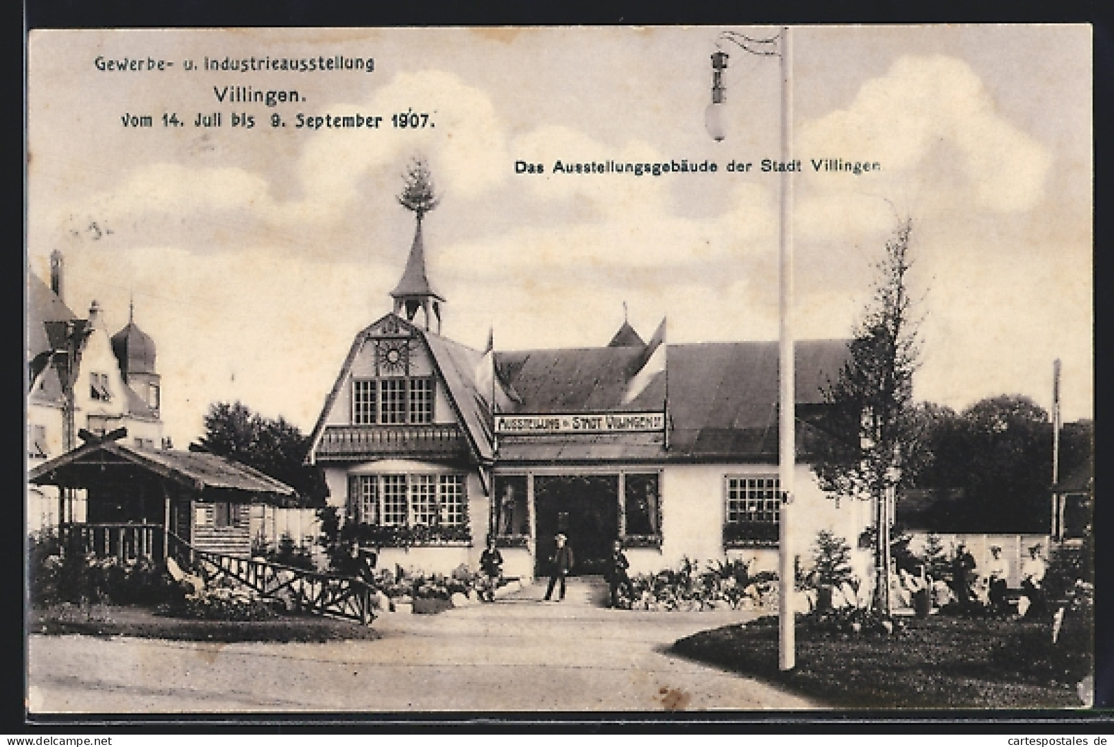 AK Villingen, Gewerbe- U. Industrie-Ausstellung 1907, Ausstellungsgebäude Der Stadt  - Tentoonstellingen