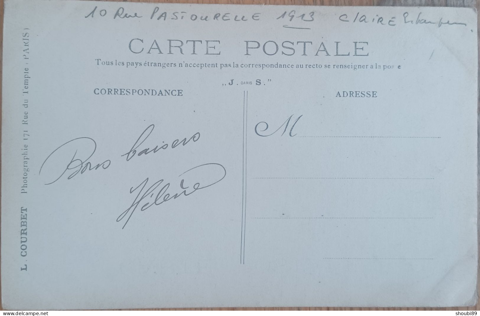 CHAROY ESTAMPEUR 10 RUE PASTOURELLE PARIS MAGASIN DEVANTURE CARTE PHOTO - Distrito: 03