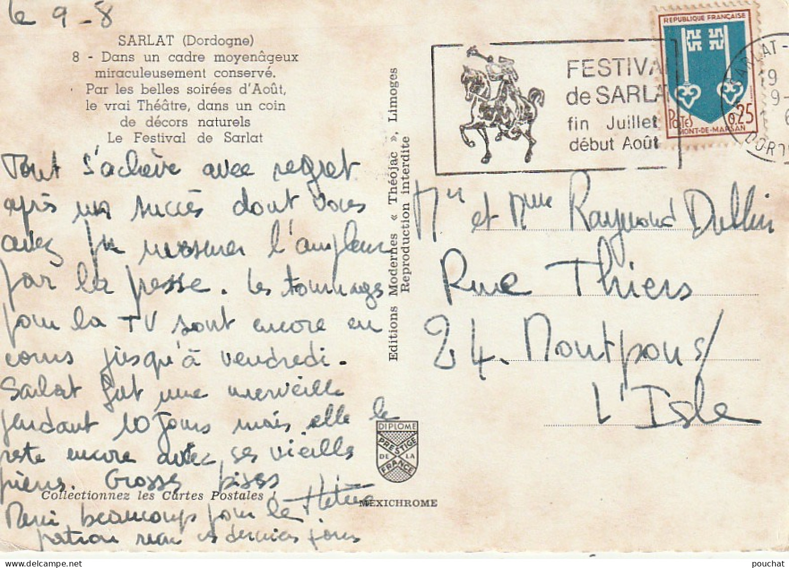 XXX -(24) SARLAT - LE FESTIVAL - REPRESENTATION THEATRALE - COMEDIENS SUR SCENE - 2 SCANS - Sarlat La Caneda