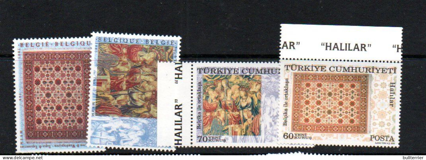 JOINT ISSUES   - 2005 -CARPETS & TAPESTRIES SETS  FOR  BOTH BELGIUM & TURKEY  MINT NEVER HINGED , - Joint Issues