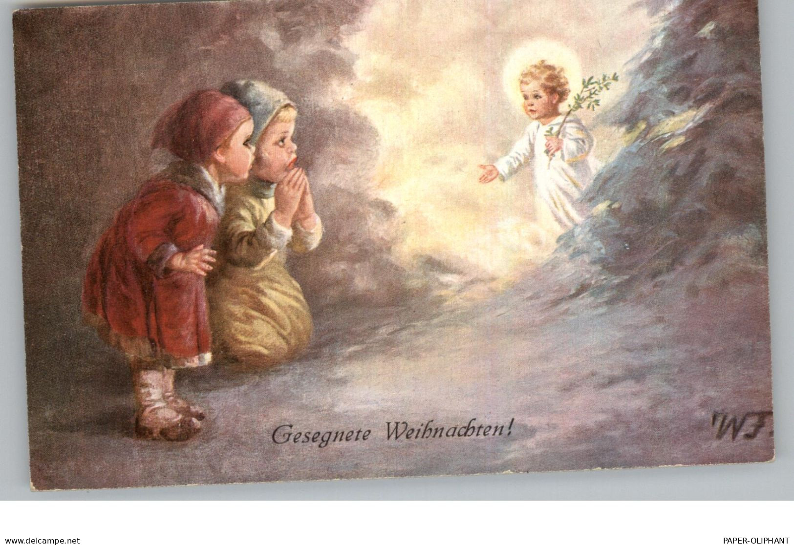 KINDER - "Gesegnete Weihnachten!", Künstler Wally Fialkowska - Kindertekeningen