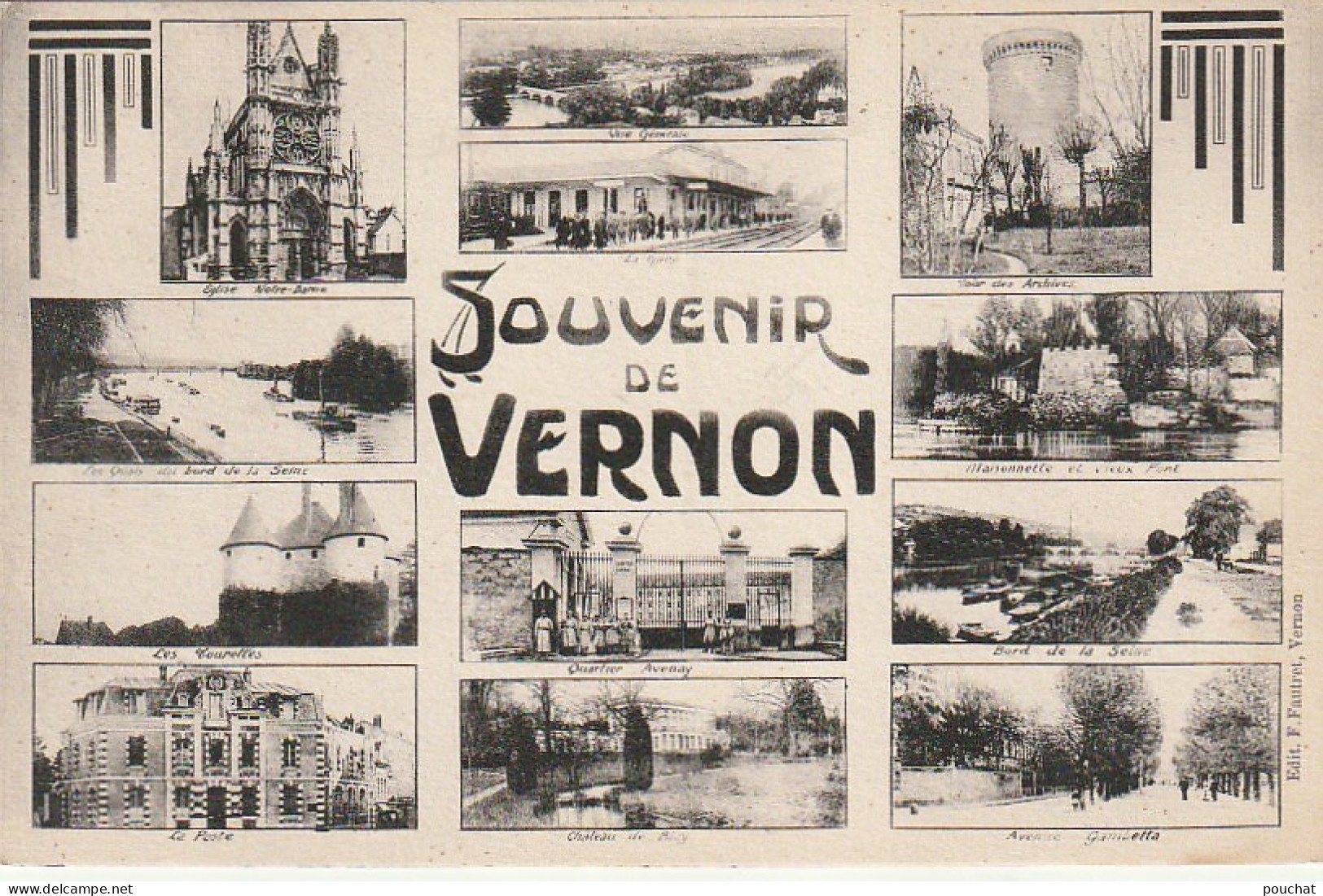 XXX -(27) SOUVENIR DE VERNON - CARTE MULTIVUES - 2 SCANS - Vernon