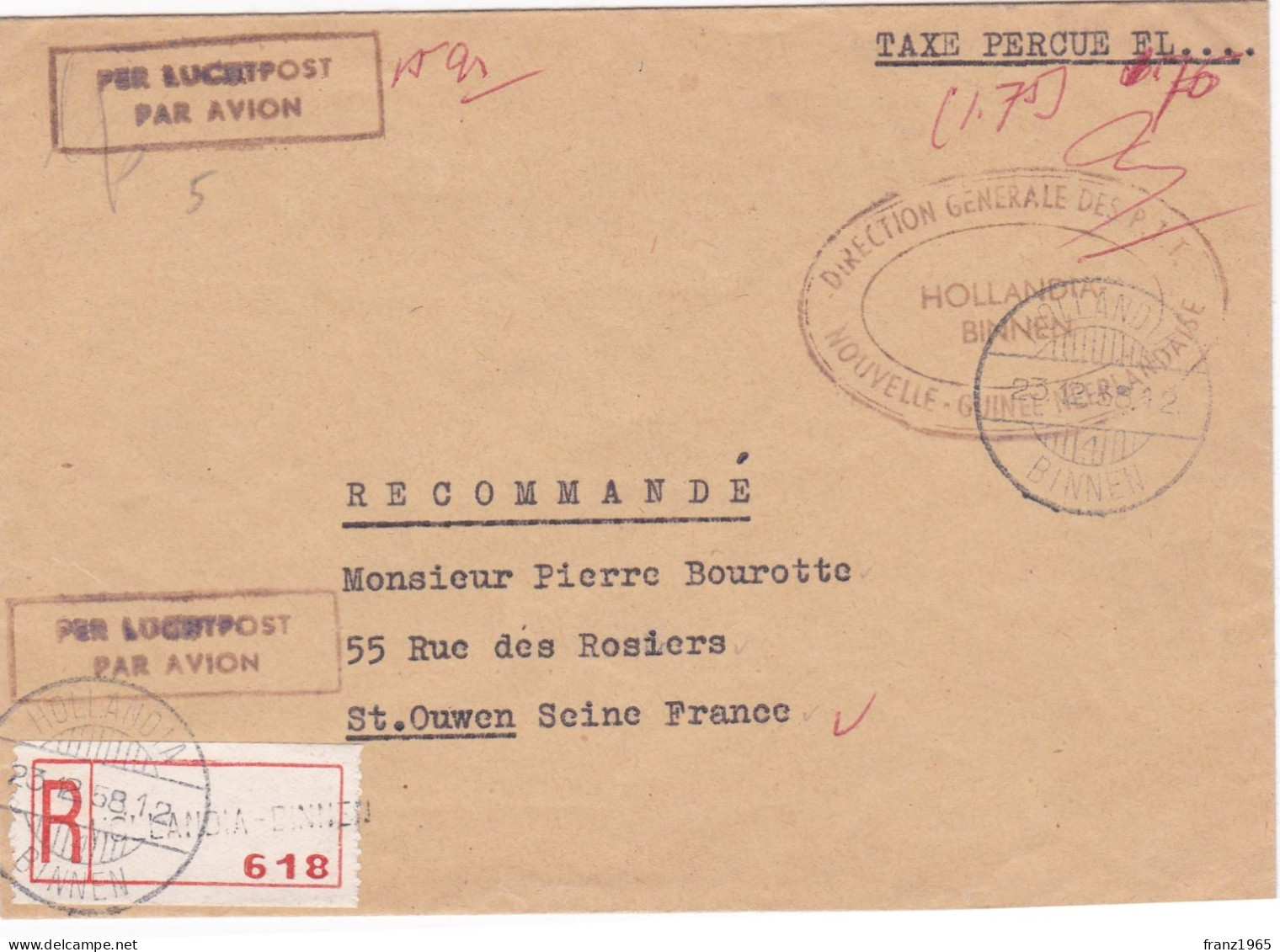 From Hollandia To France - 1958 - Nouvelle Guinée Néerlandaise