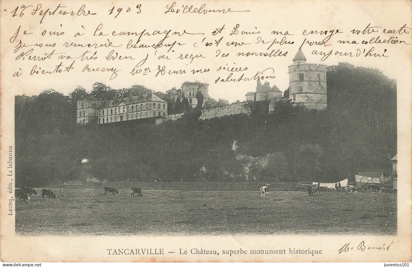 CPA Tancarville-Le Château-RARE Visuel-Timbre   L2881 - Tancarville