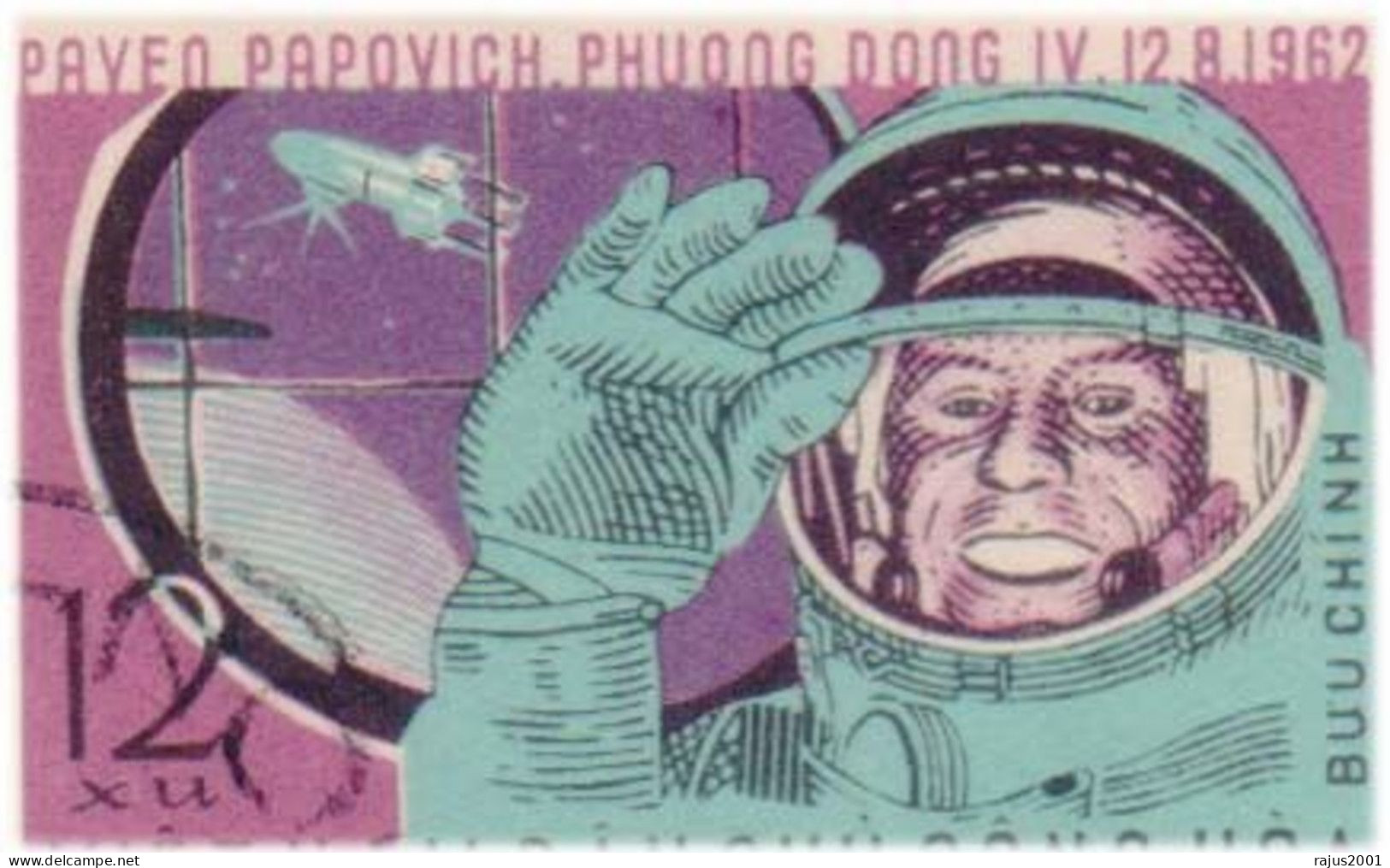 Manned Space Flight, Soviet Cosmonaut, Mission Vostok 3/4, Rocket, Space Exploration, Astronaut, Astronomy Vietnam FDC - Astronomie