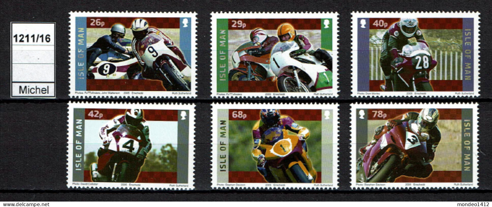 Isle Of Man - 2005 - MNH - Motocyclisme, Motos Yamaha, Motards En Course - Motorcycles - Isla De Man