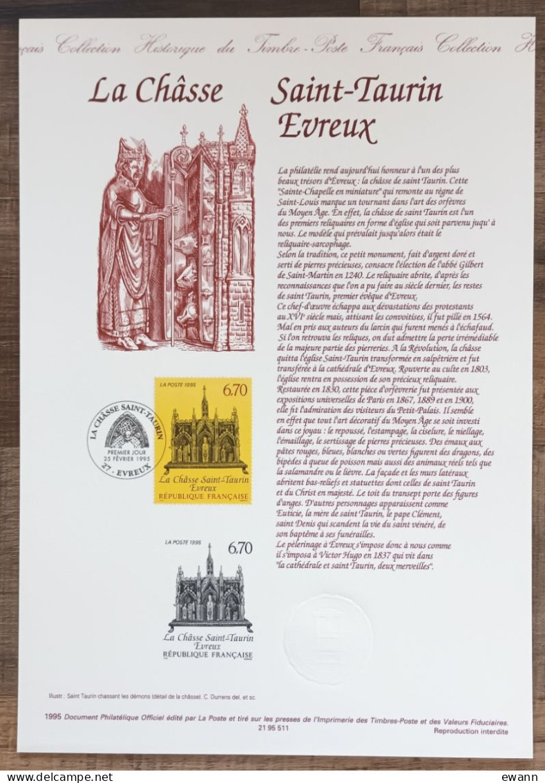 COLLECTION HISTORIQUE DU TIMBRE - YT N°2926 - LA CHASSE SAINT TAURIN / EVREUX - 1995 - 1990-1999