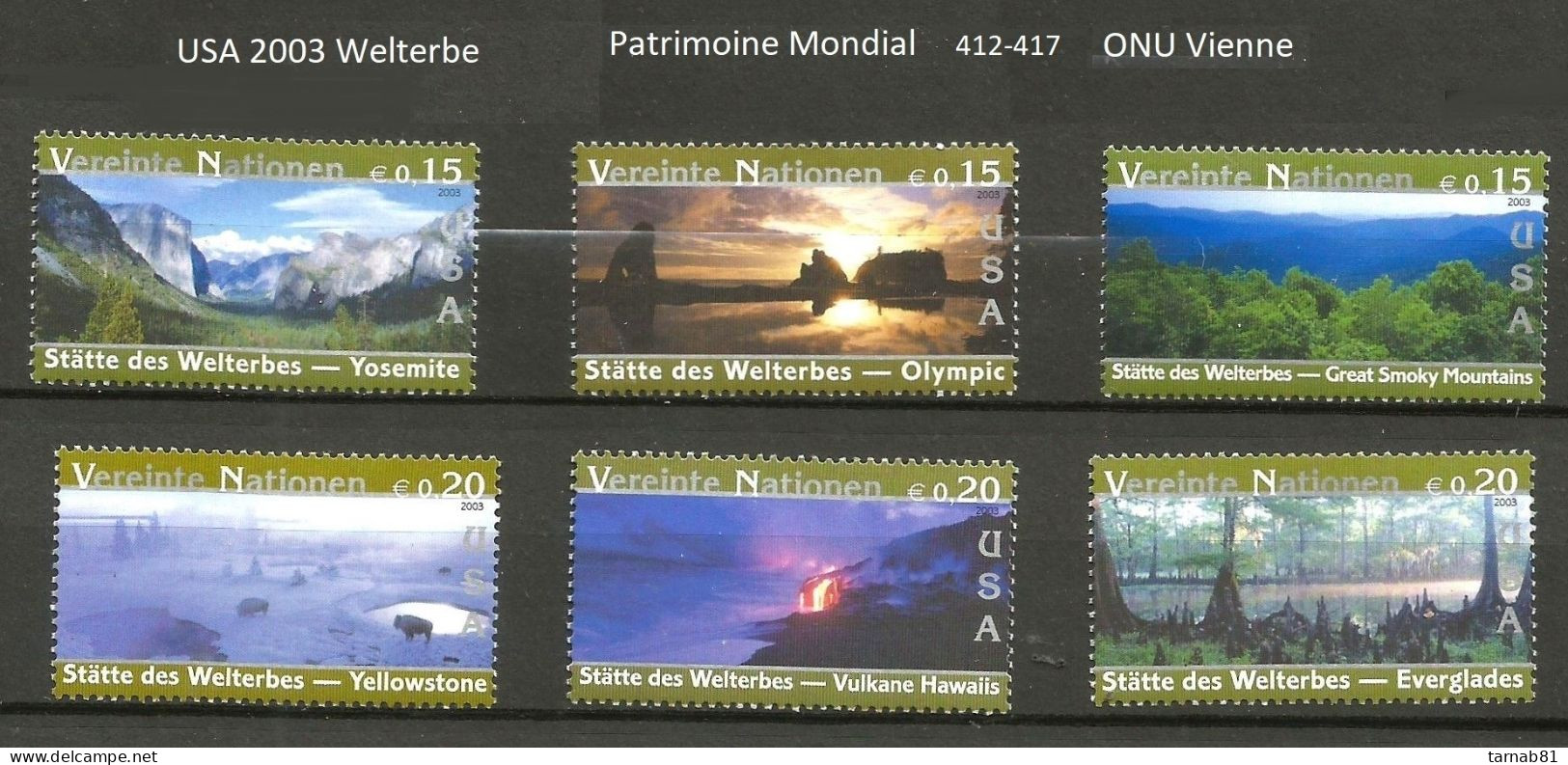 ONU Nations Unies Complet Vienne **  2000 2001 2002 2003 2004 2005 2006 2007 Patrimoine Mondial Issus Carnets - Unused Stamps