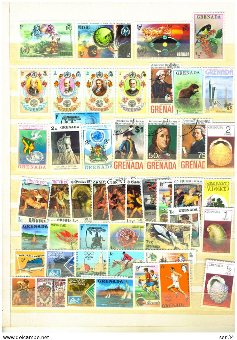 GRENADE : Y&T : Lot De 140 Timbres Oblitérés - Grenada (1974-...)