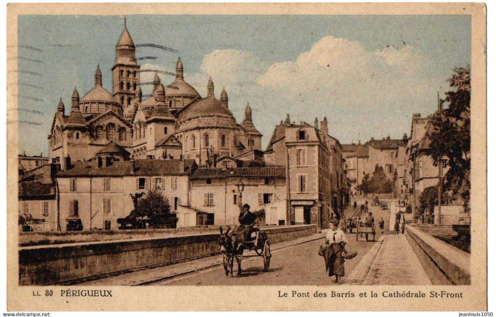 France YT N°780 ST FRONT PERIGUEUX  SEUL SUR CARTE POSTALE ILLUSTREE DE SAINT FRONT OBLITERE PERIGUEUX GARE - Lettres & Documents