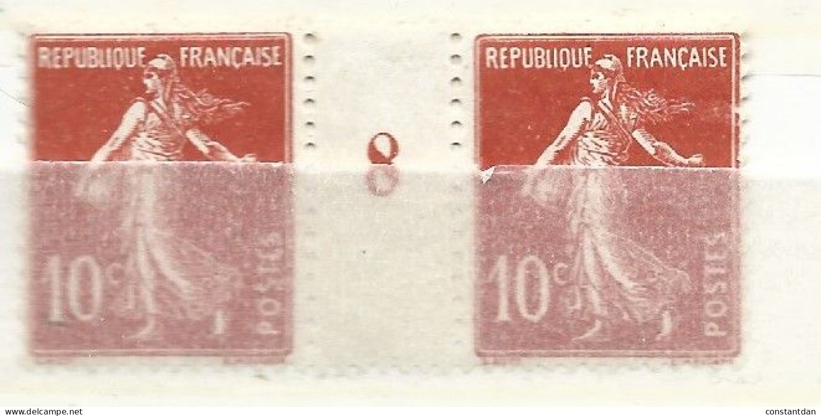 FRANCE N° 138 10C ROUGE TYPE SEMEUSE CAMEE MILLESIME 1908 NEUF CHARNIERE LEGERE - Millésime