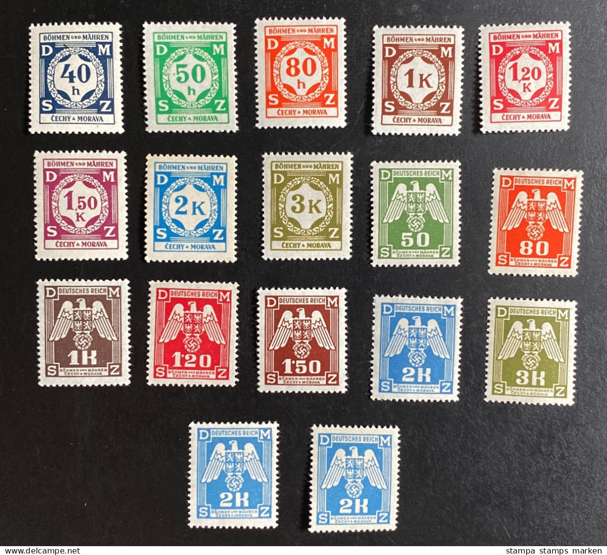 Deutsches Reich Böhmen Und Mähren 1941-43 Dienstmarken 17 Werte Postfrisch/** MNH - Ungebraucht