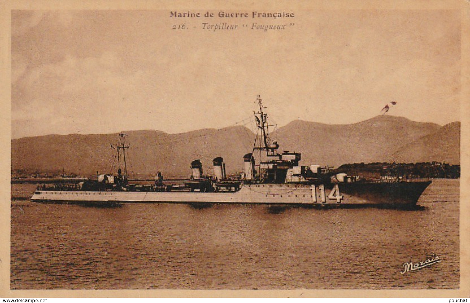 XXX - " FOUGUEUX " - TORPILLEUR - MARINE DE GUERRE FRANCAISE - 2 SCANS - Warships