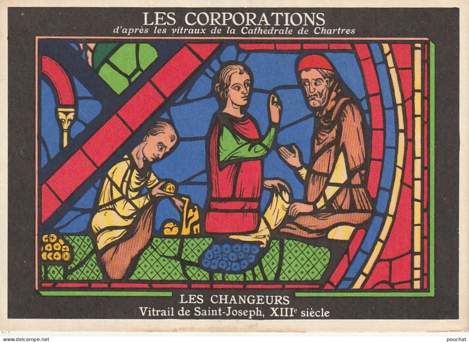 XXX - LES CHANGEURS ( LES CORPORATIONS , VITRAUX CATHEDRALE DE CHARTRES )- CARTE PUBLICITAIRE SOCIETE " SPECIA " - Publicités