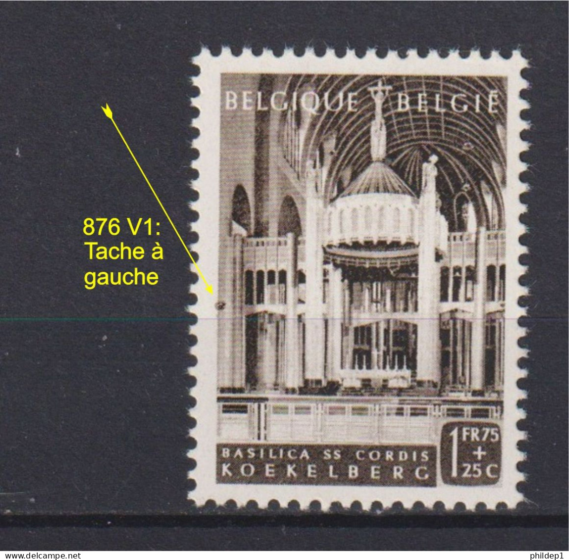 Belgique: COB N° 876 V1, Neuf, **, Sans Charnière. TB !!! - 1931-1960