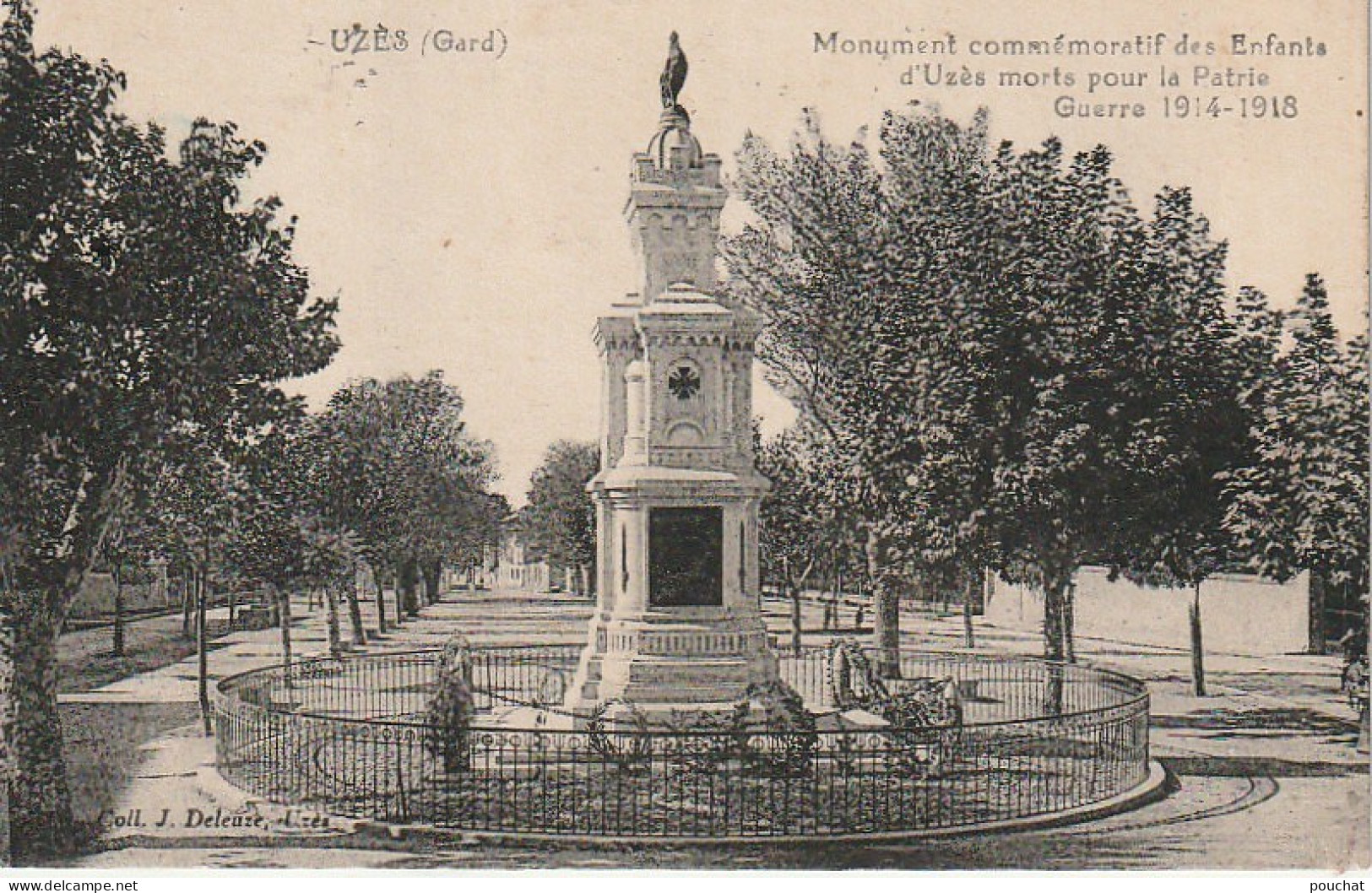 XXX -(30) UZES - MONUMENT COMMEMORATIF DES ENFANTS D' UZES MORTS POUR LA PATRIE ( 1914/18) - 2 SCANS - Uzès