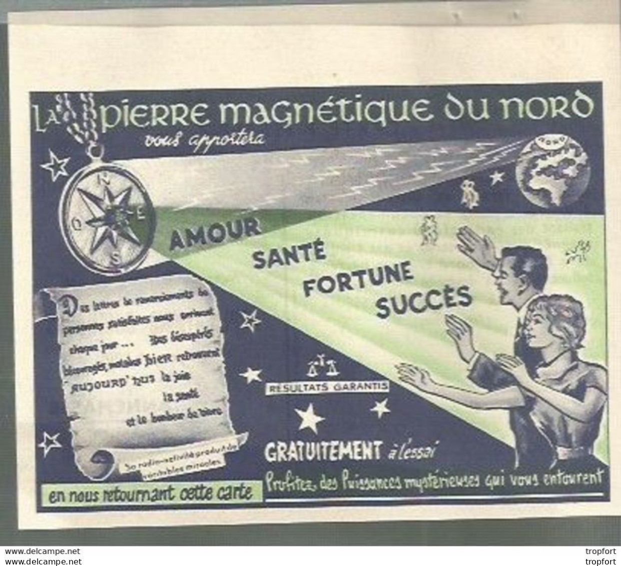 CA / Vintage / Publicité Ancienne Lithothérapie Pierre MAGNETIQUE // ANNEMASSE Radiation Cosmique - Publicités