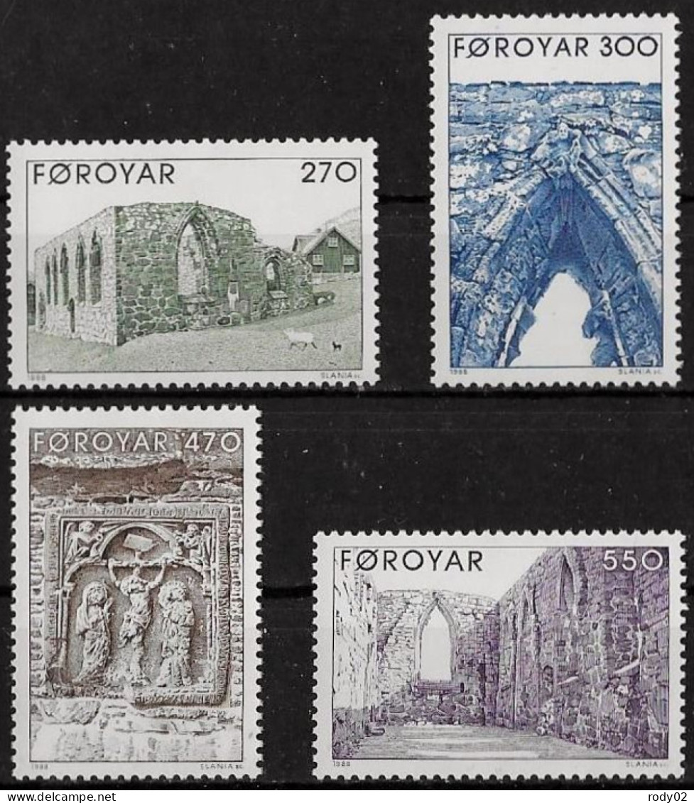 FEROE - CATHEDRALE INACHEVEE DE KIRKJUBOUR - N° 169 A 172 - NEUF** MNH - Féroé (Iles)