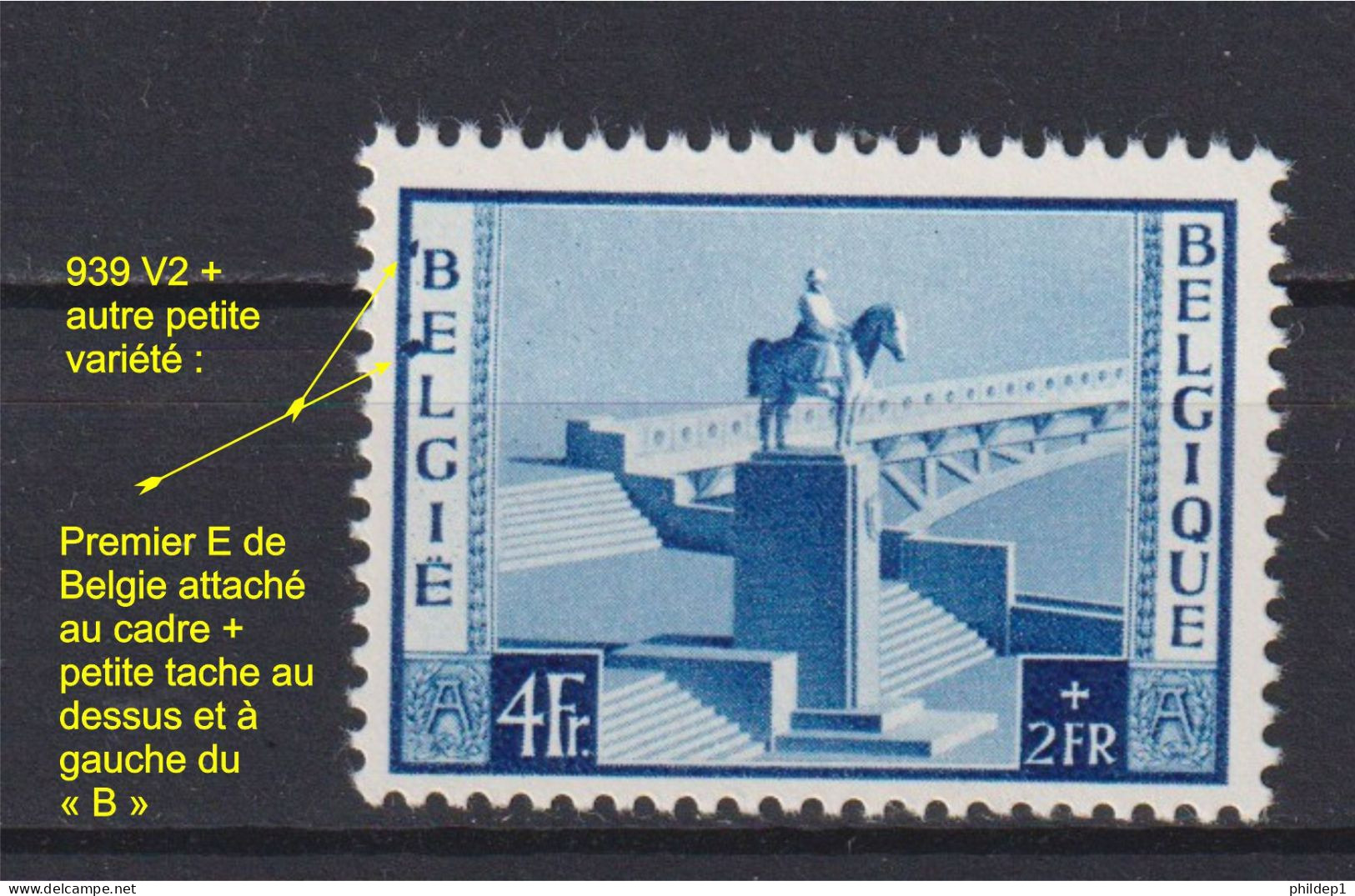 Belgique: COB N° 939 V2, Neuf, **, Sans Charnière. TB !!! - 1931-1960