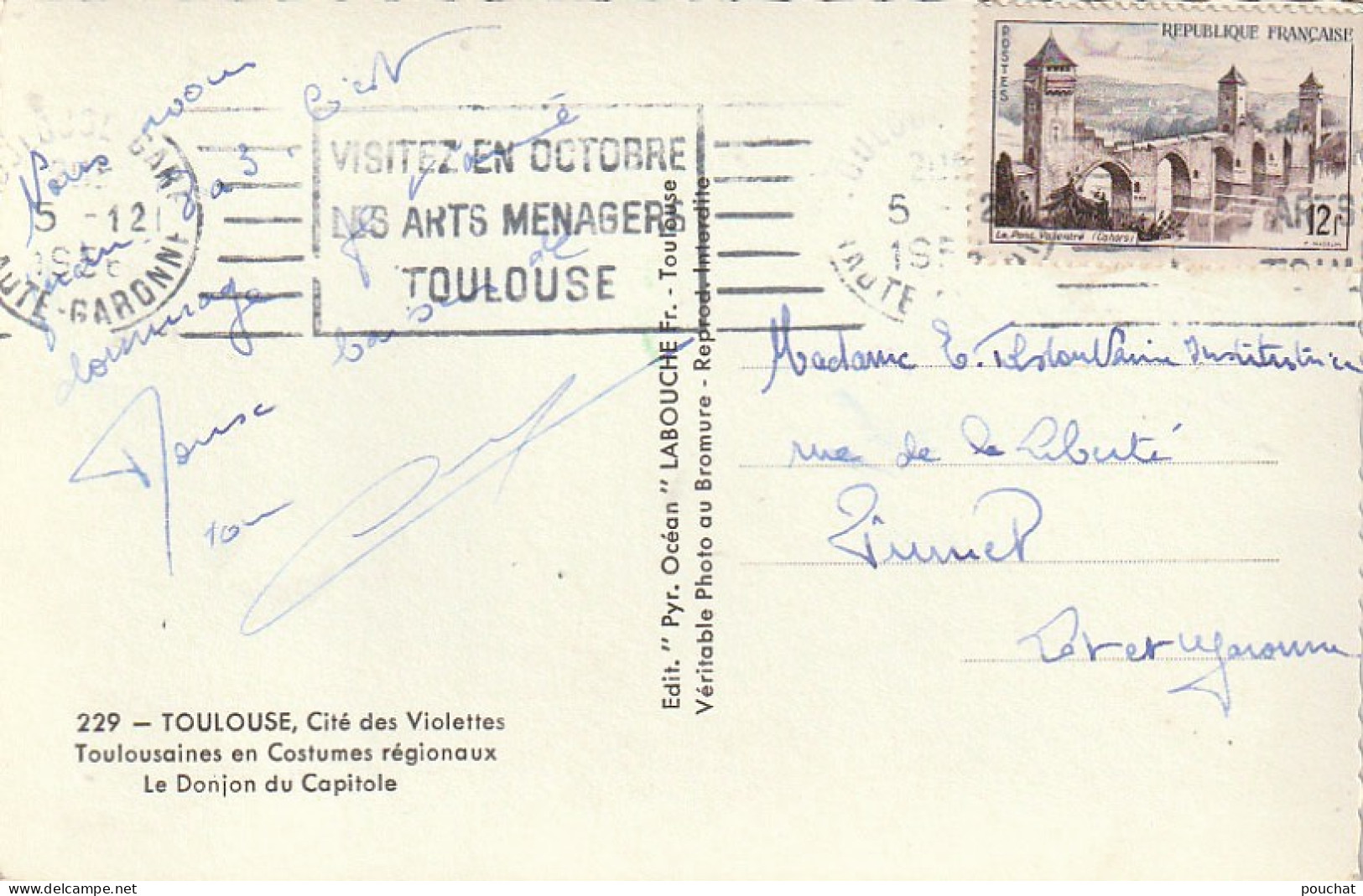 XXX -(31) LES VIOLETTES DE TOULOUSE - CARTE MULTIVUES COULEURS : DONJON DU CAPITOLE , TOULOUSAINES EN COSTUMES REGIONAUX - Toulouse