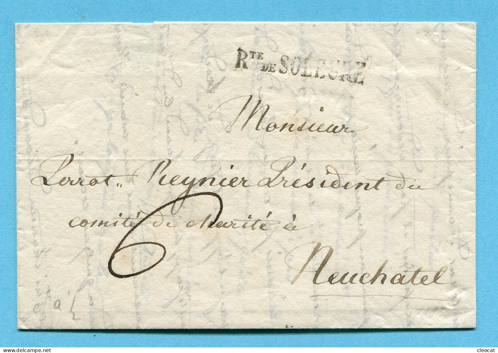 Faltbrief Von Utzisdorf Nach Neuchâtel 1833 - Gestempelt Rte De Soleure - ...-1845 Préphilatélie
