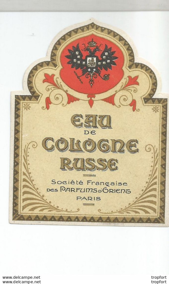 Bk / Vintage / Superbe Etiquette Ancienne EAU DE COLOGNE RUSSE // Russie Russe Parfum Chromo Image - Etiketten