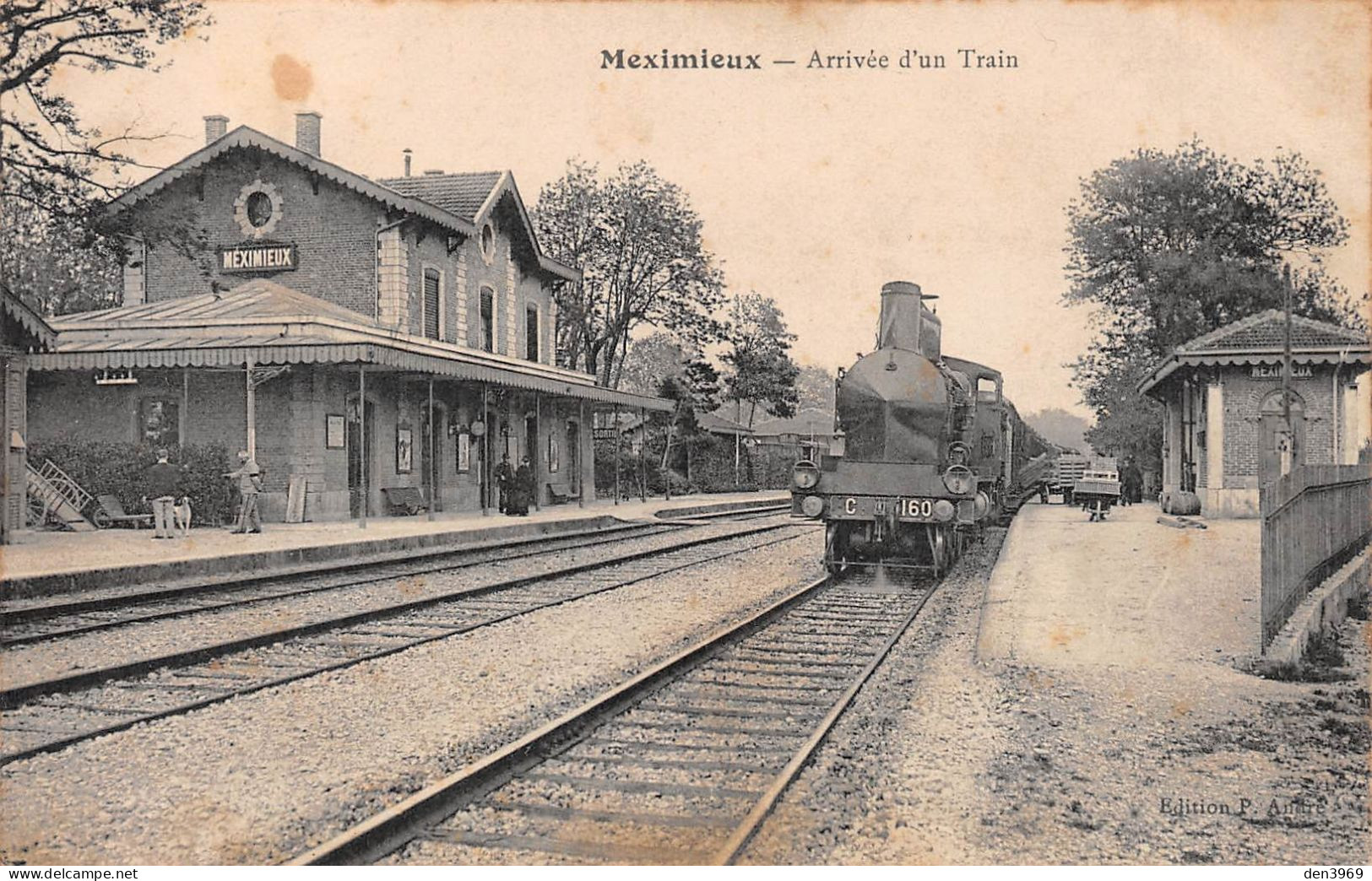 MEXIMIEUX (Ain) - Arrivée D'un Train - Locomotive - Ecrit 1915 (2 Scans) - Sin Clasificación