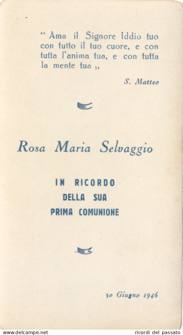 Santino Ricordo 1°comunione - 1946 - Devotieprenten