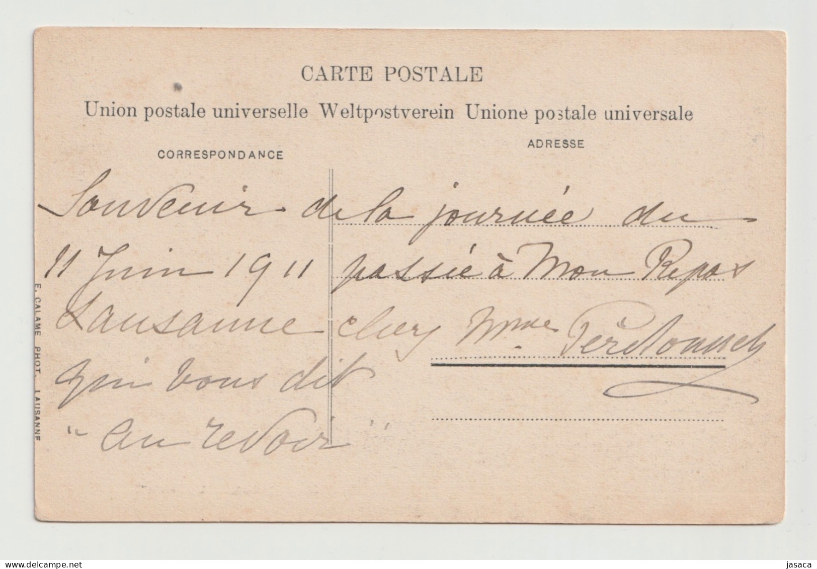 Mon Repos, Lausanne - (Souvenir De La Journée Du 11 Janvier 1911 Chez Mme Perdonnet) - Lausanne