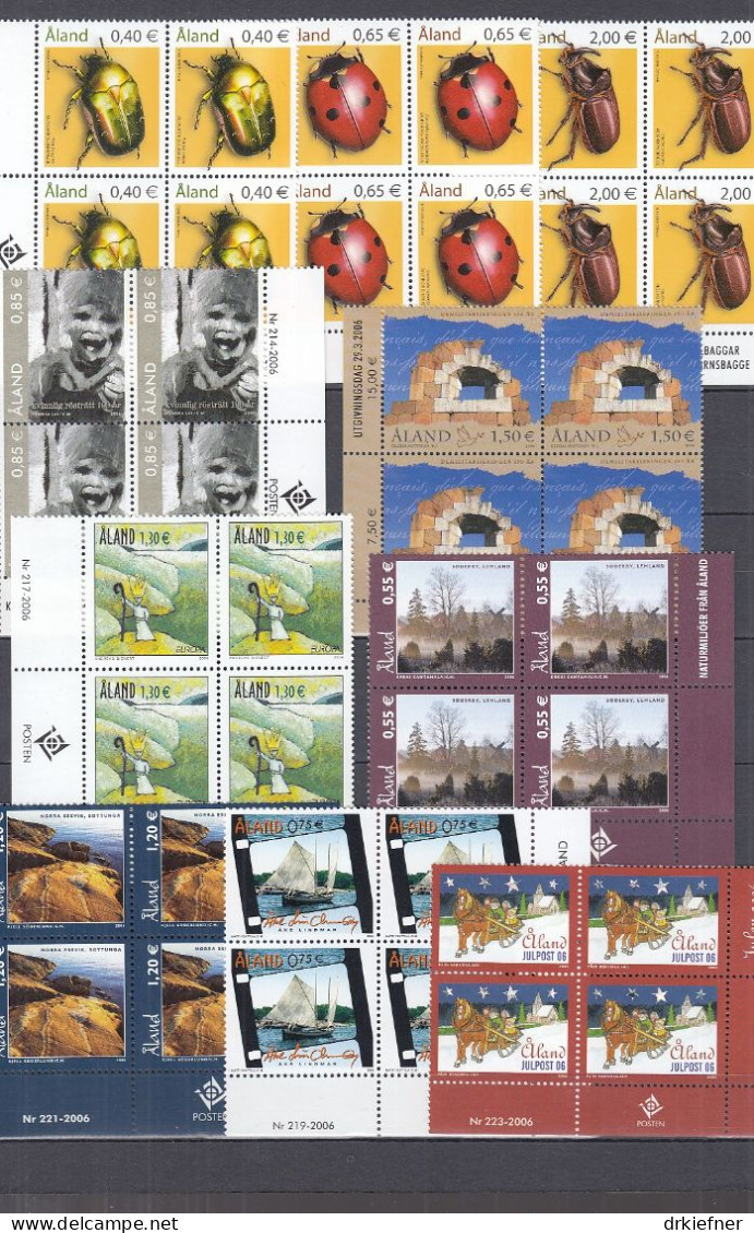 ALAND  Jahrgang 2006, 4erBlock, Postfrisch **, 259-263, 265, 267-260, 273 - Aland