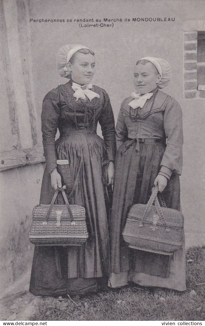 Percheronnes Se Rendant Au Marché De Mondoubleau (41 Loir Et Cher) Type, Coiffe, Costume, Panier - édit. Foreau ? - Sonstige & Ohne Zuordnung