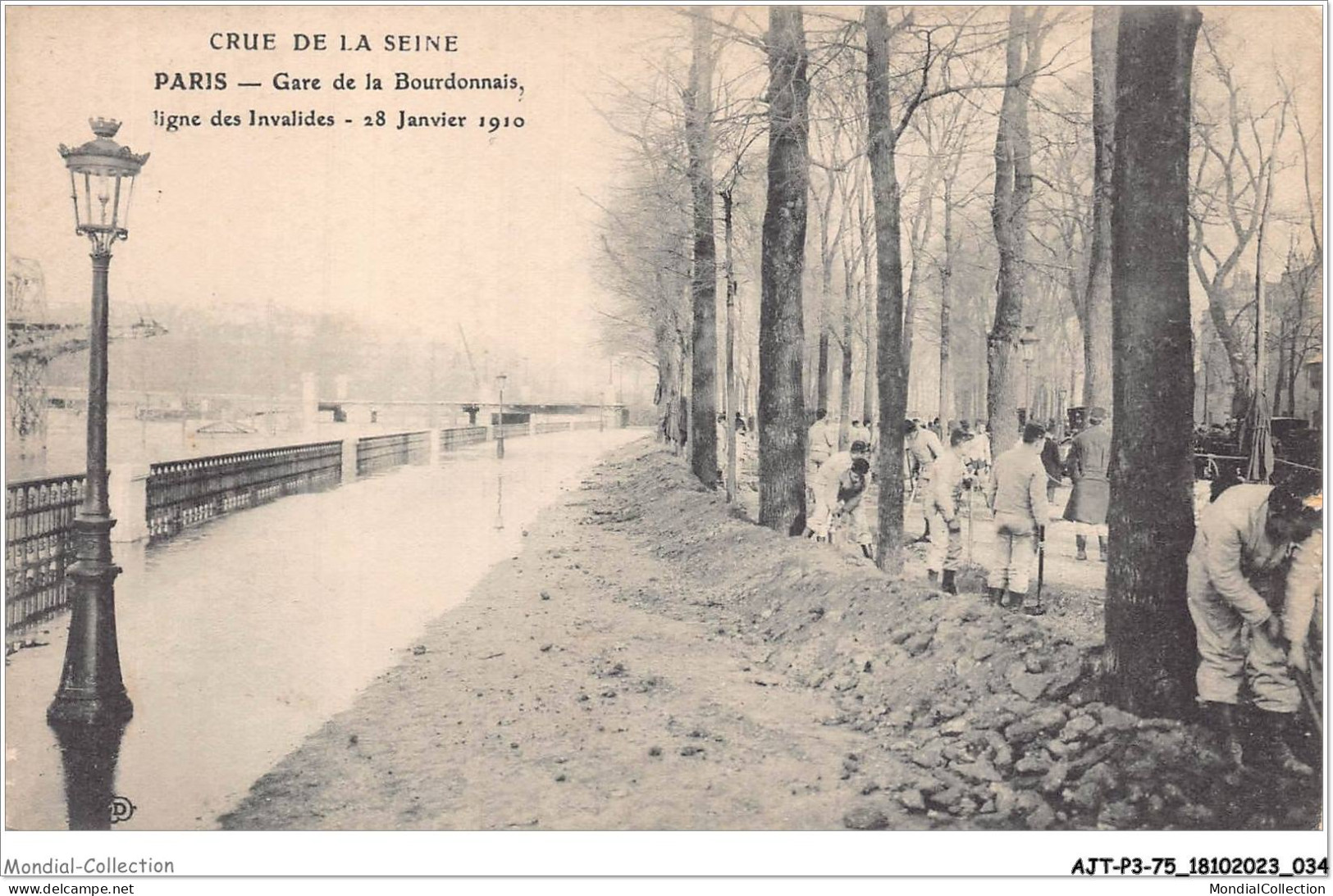 AJTP3-75-0310 - INNONDATION - Gare De La Bourdonnais  - La Crecida Del Sena De 1910