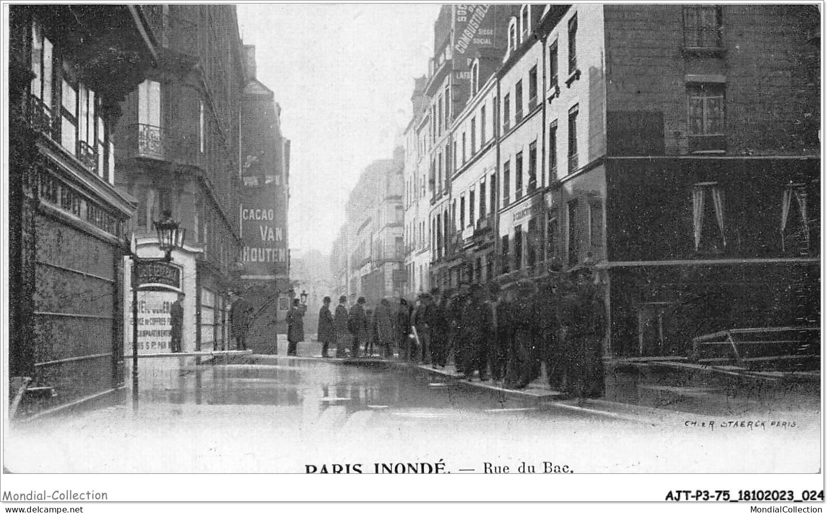 AJTP3-75-0305 - INNONDATION - Rue Du Bac - Überschwemmung 1910