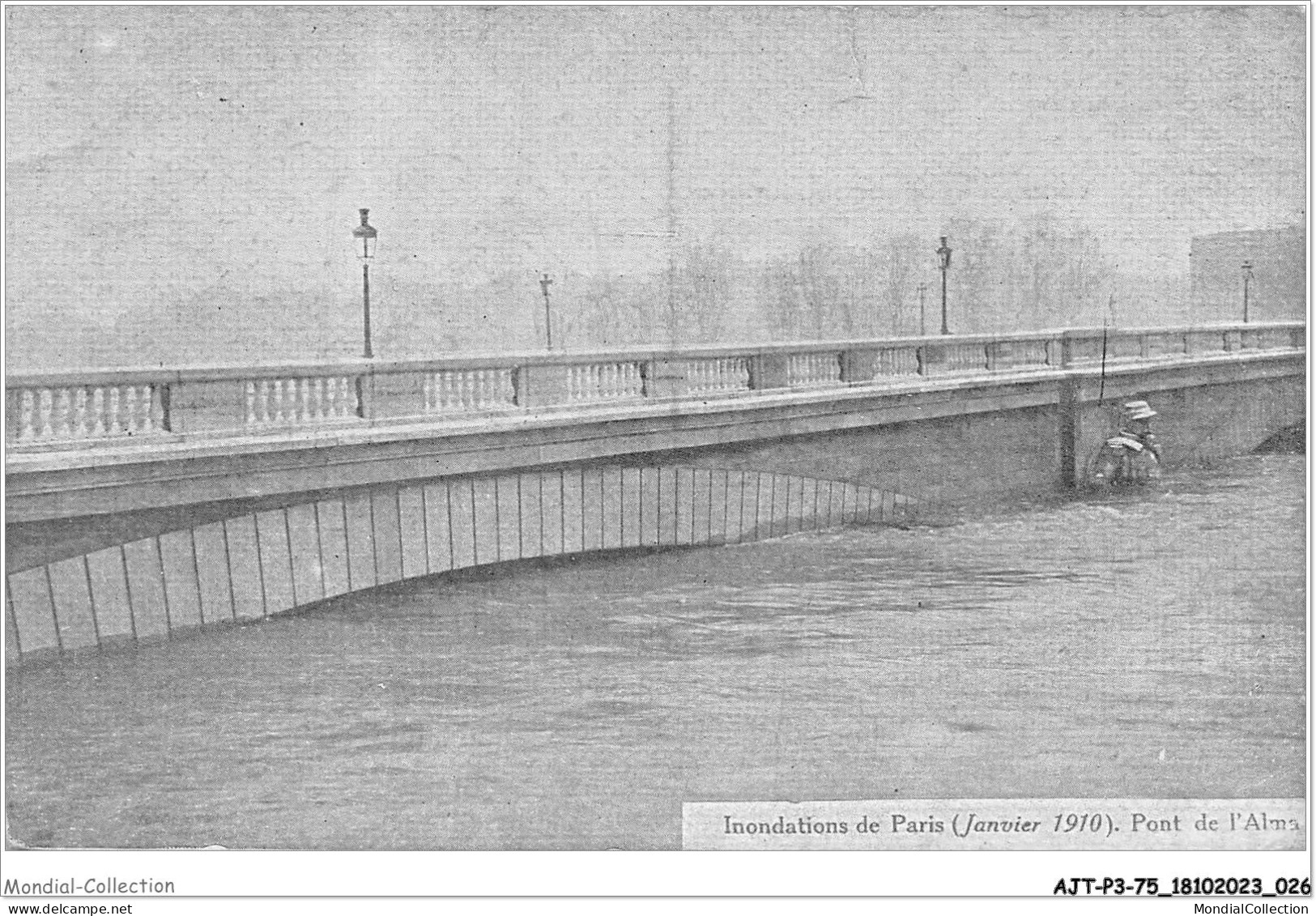 AJTP3-75-0306 - INNONDATION - Pont De L'alma  - La Crecida Del Sena De 1910