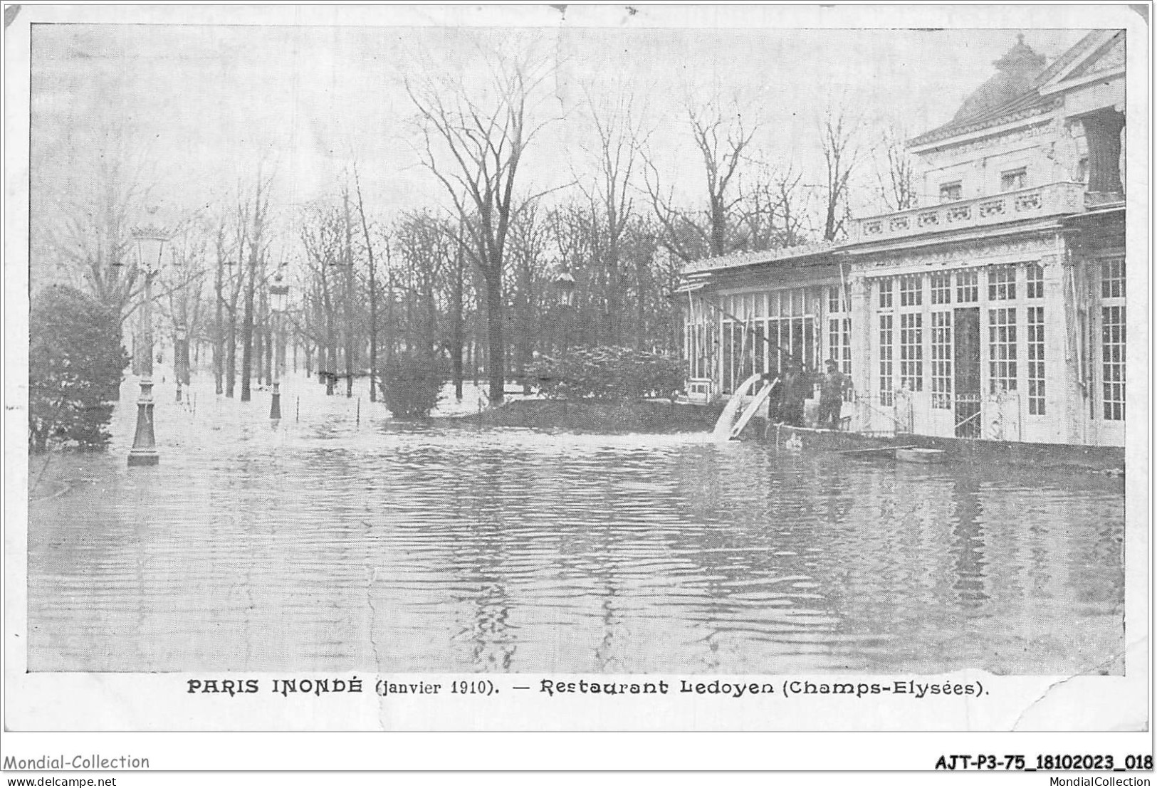 AJTP3-75-0302 - INNONDATION - Restaurant Ledoyen - Paris Flood, 1910