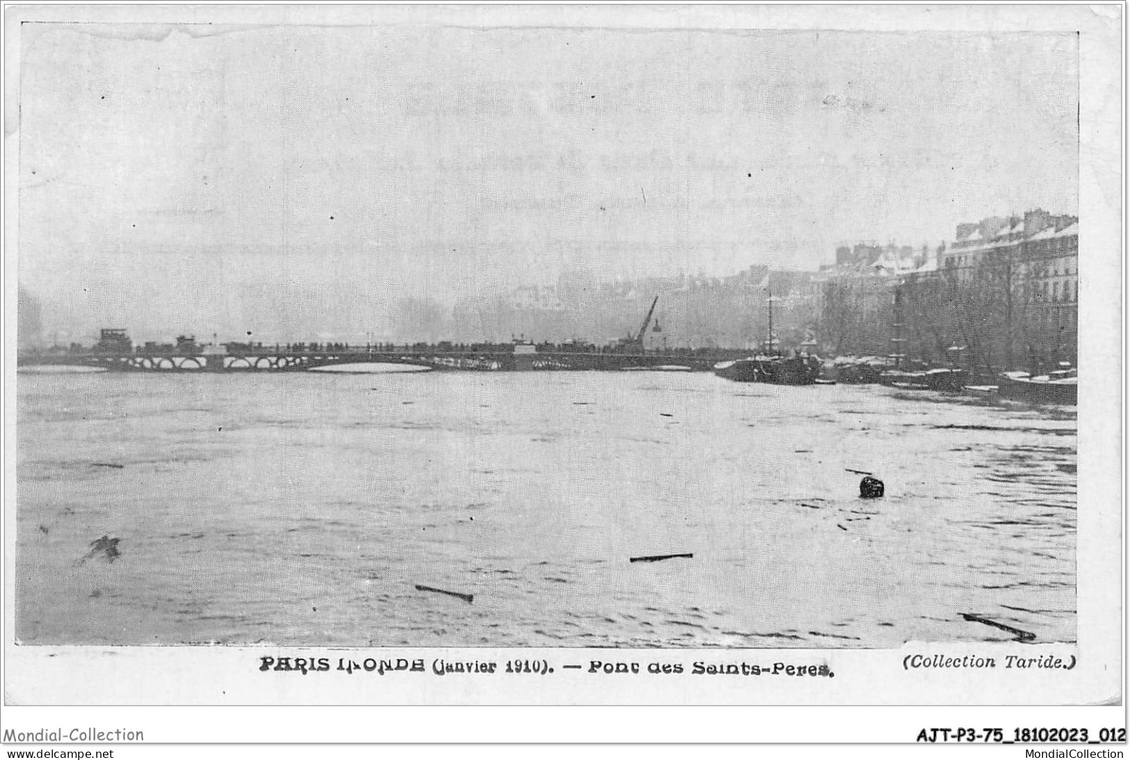 AJTP3-75-0299 - INNONDATION - Pont Des Saints-Peres  - Paris Flood, 1910