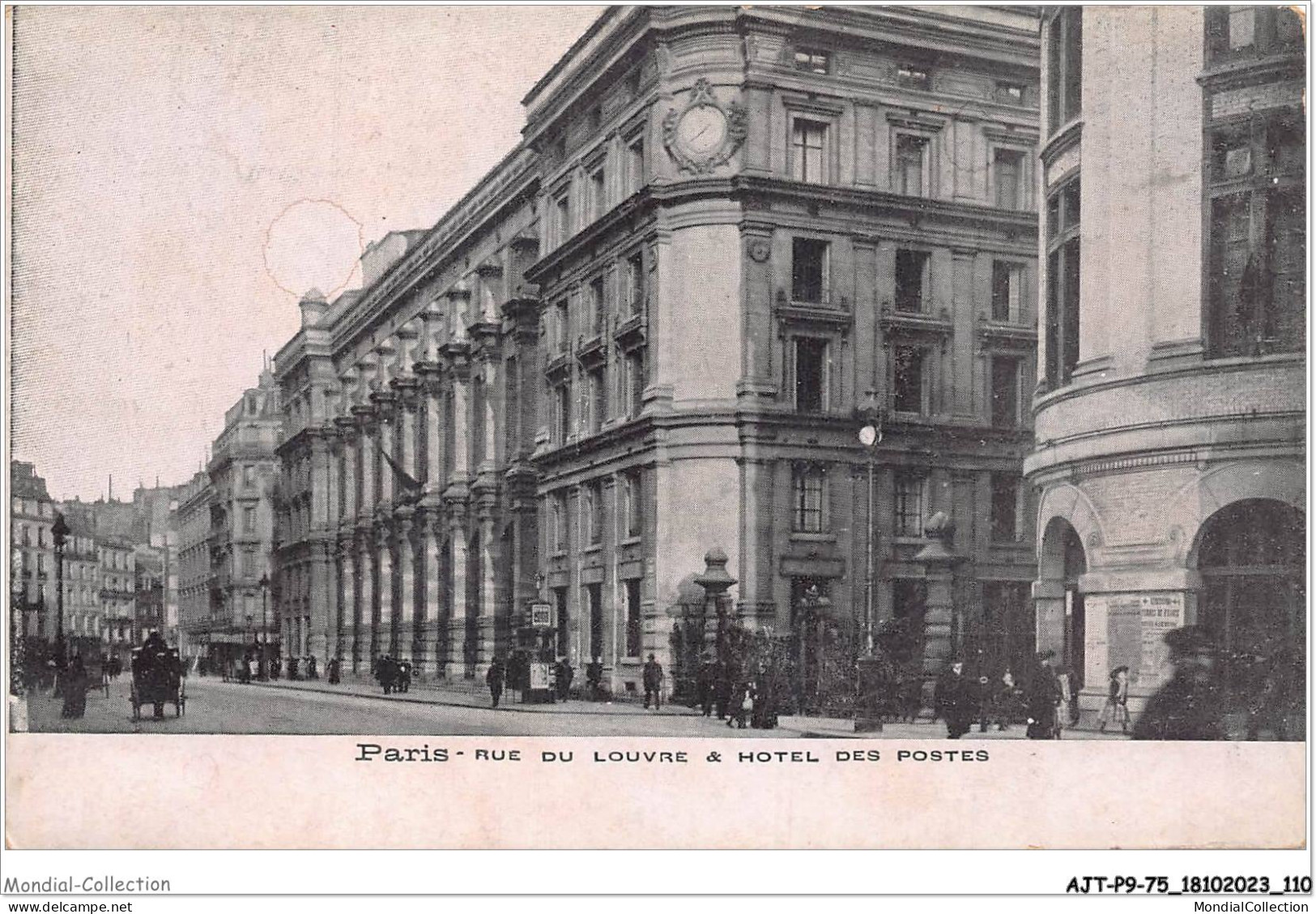 AJTP9-75-0976 - PARIS - Rue Du Louvre Et Hotel Des Postes  - Cafés, Hotels, Restaurants