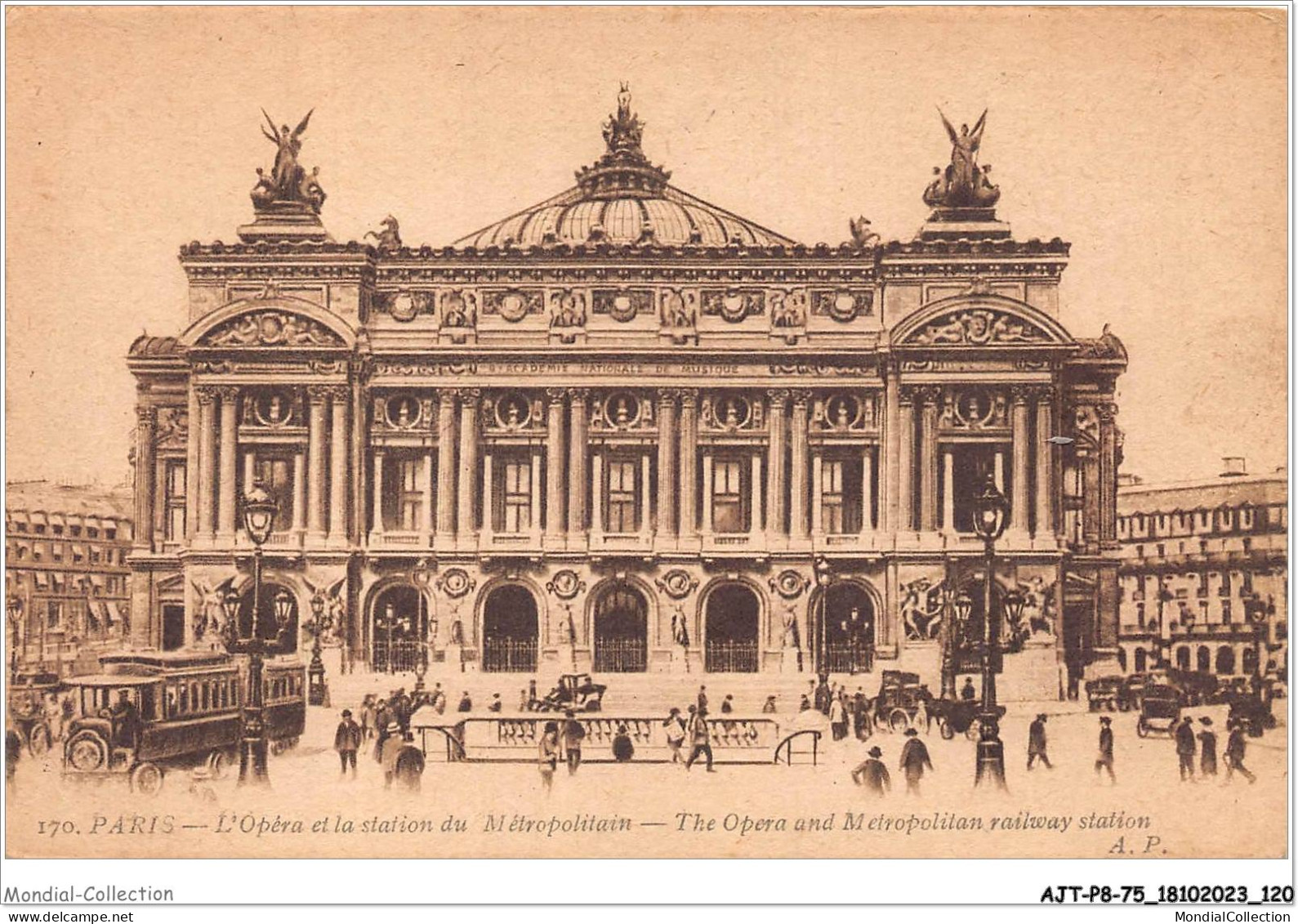AJTP8-75-0879 - PARIS - L'opéra Et La Station Métropolotain  - Cartas Panorámicas