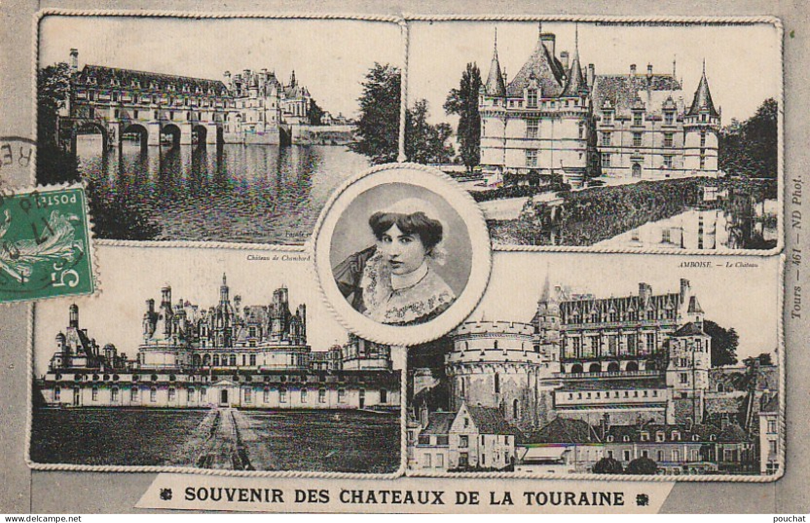 XXX - SOUVENIR DES CHATEAUX DE TOURAINE - CARTE MULTIVUES - 2 SCANS - Schlösser