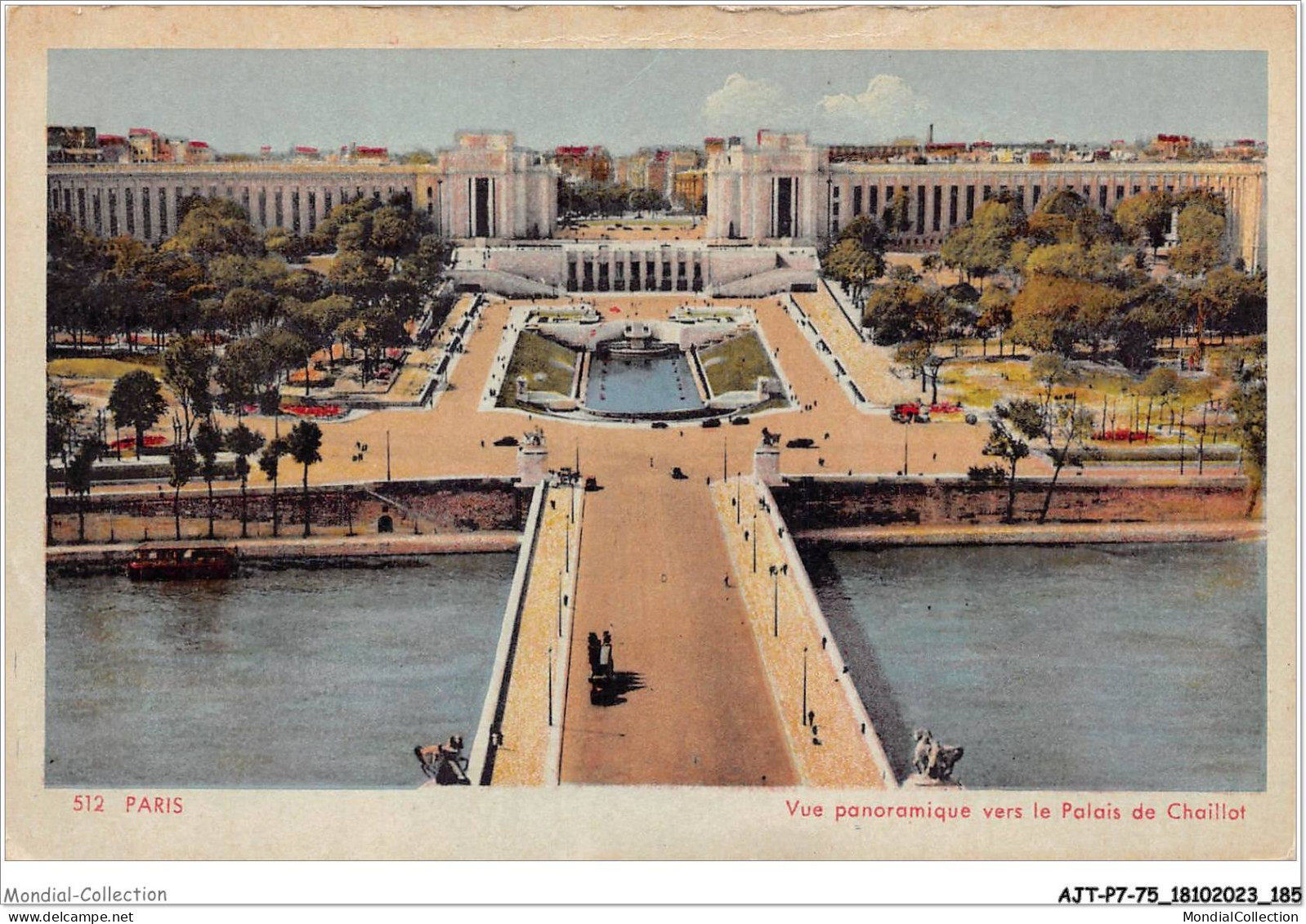 AJTP7-75-0806 - PARIS - Vue Panoramique Vers Le Palais De Chaillot  - Cartas Panorámicas