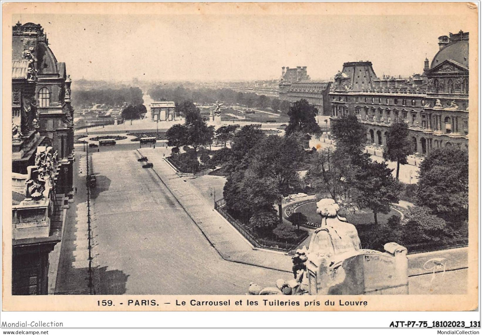 AJTP7-75-0779 - PARIS - Le Carrousel Et Les Tuileries Pris Du Louvre  - Cartas Panorámicas