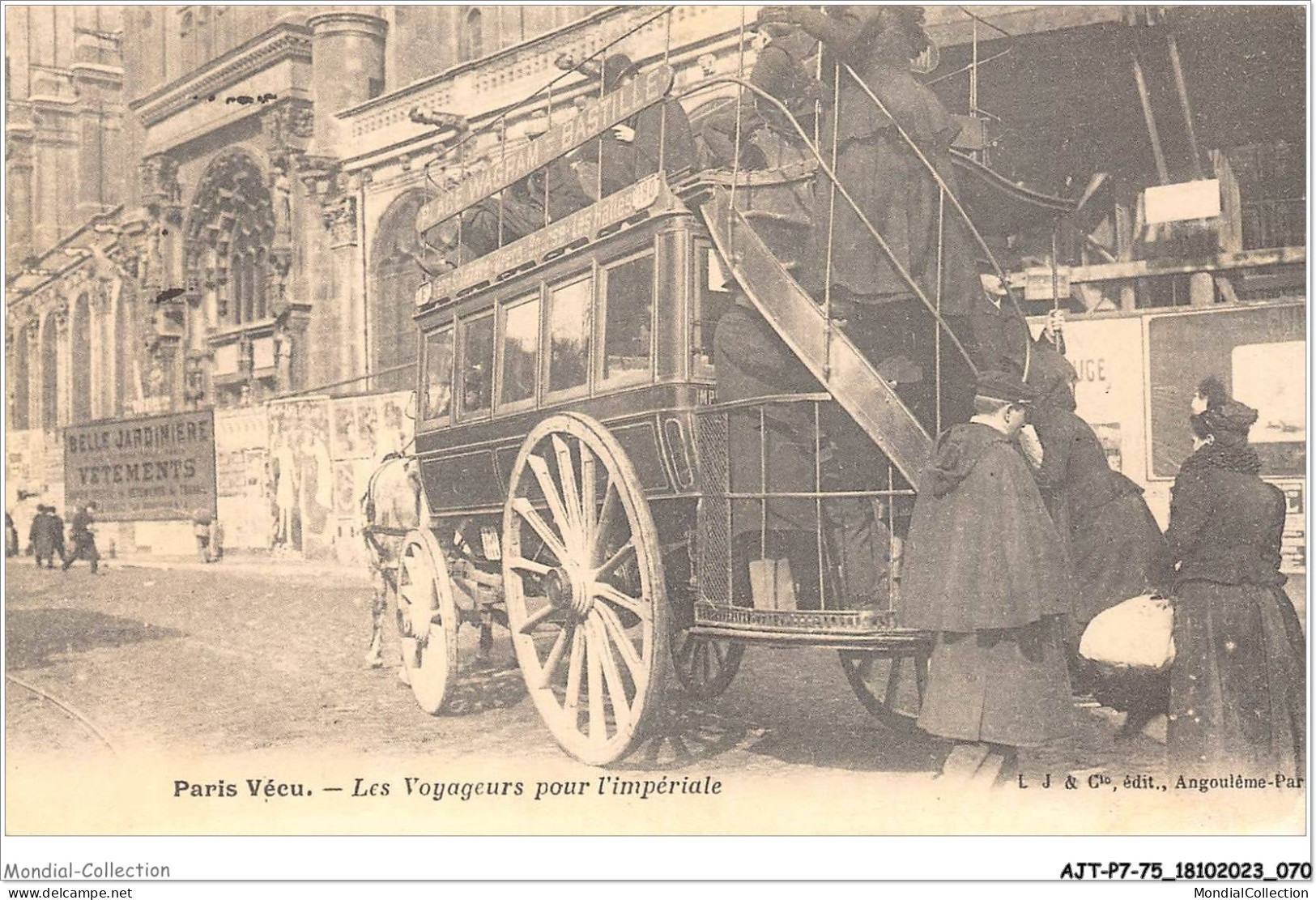 AJTP7-75-0749 - PARIS - Les Voyageurs Pour L'impériale REPRODUCTION - Nahverkehr, Oberirdisch