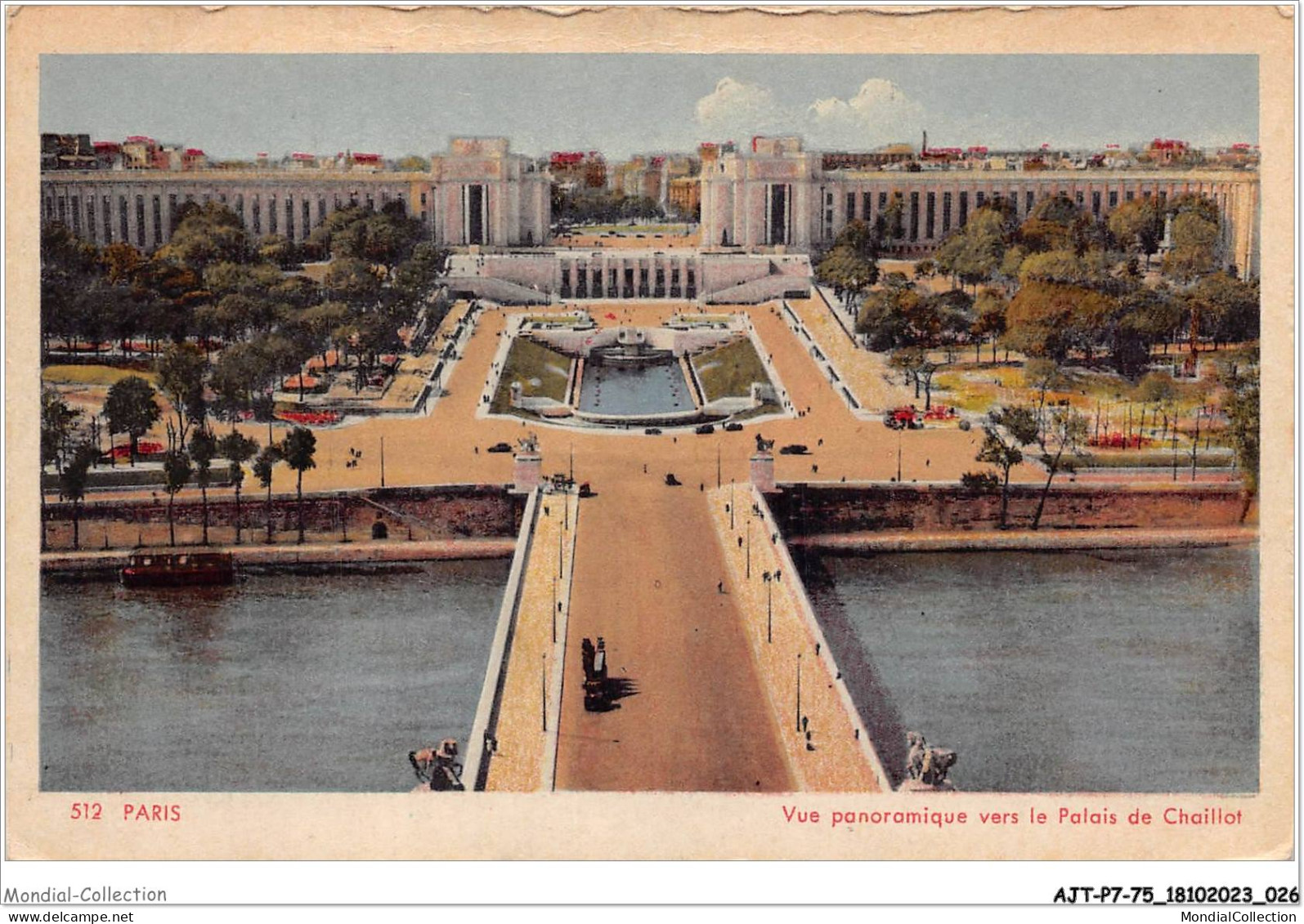 AJTP7-75-0727 - PARIS - Vue Panoramique Vres Le Palais De Chaillot - Panorama's