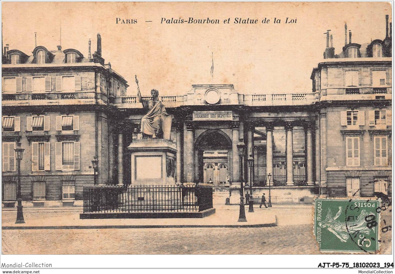 AJTP5-75-0609 - PARIS - Palais-bourbon Et Statue De La Loi - Mehransichten, Panoramakarten