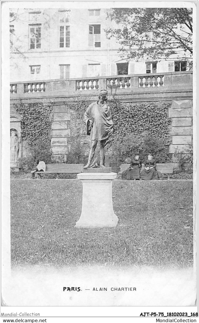 AJTP5-75-0596 - PARIS - Alain Chartier  - Statue