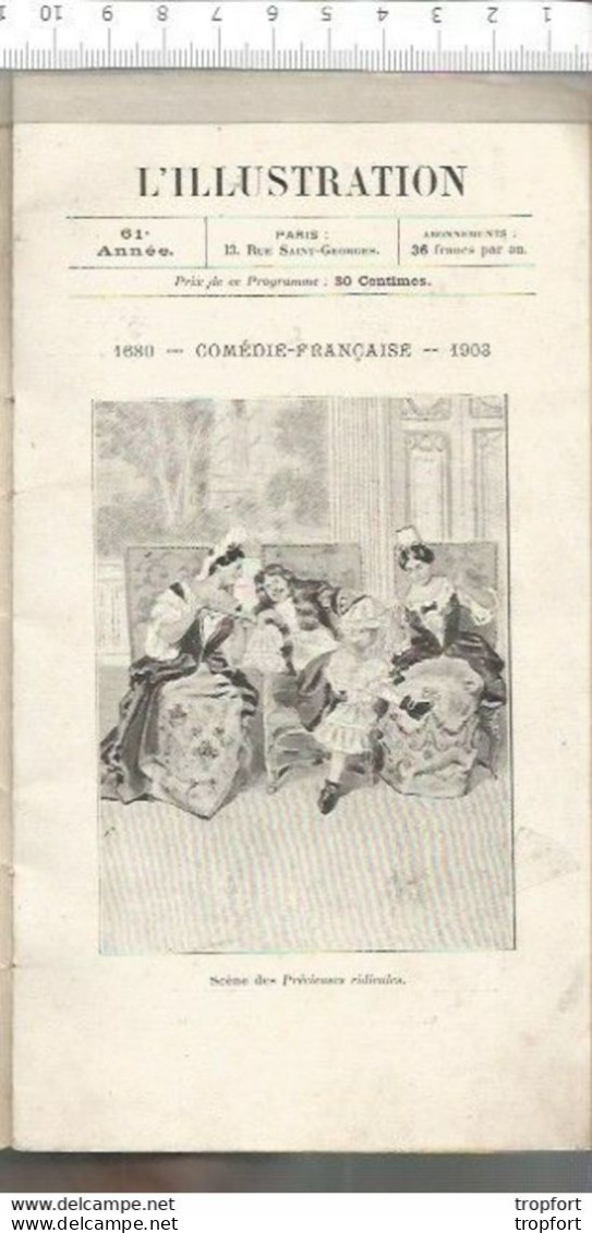 PK / Vintage // Old French Program Theater // Programme Théâtre 1903 Leconte Dussane Faylis Persoons Geniat Berr - Programma's